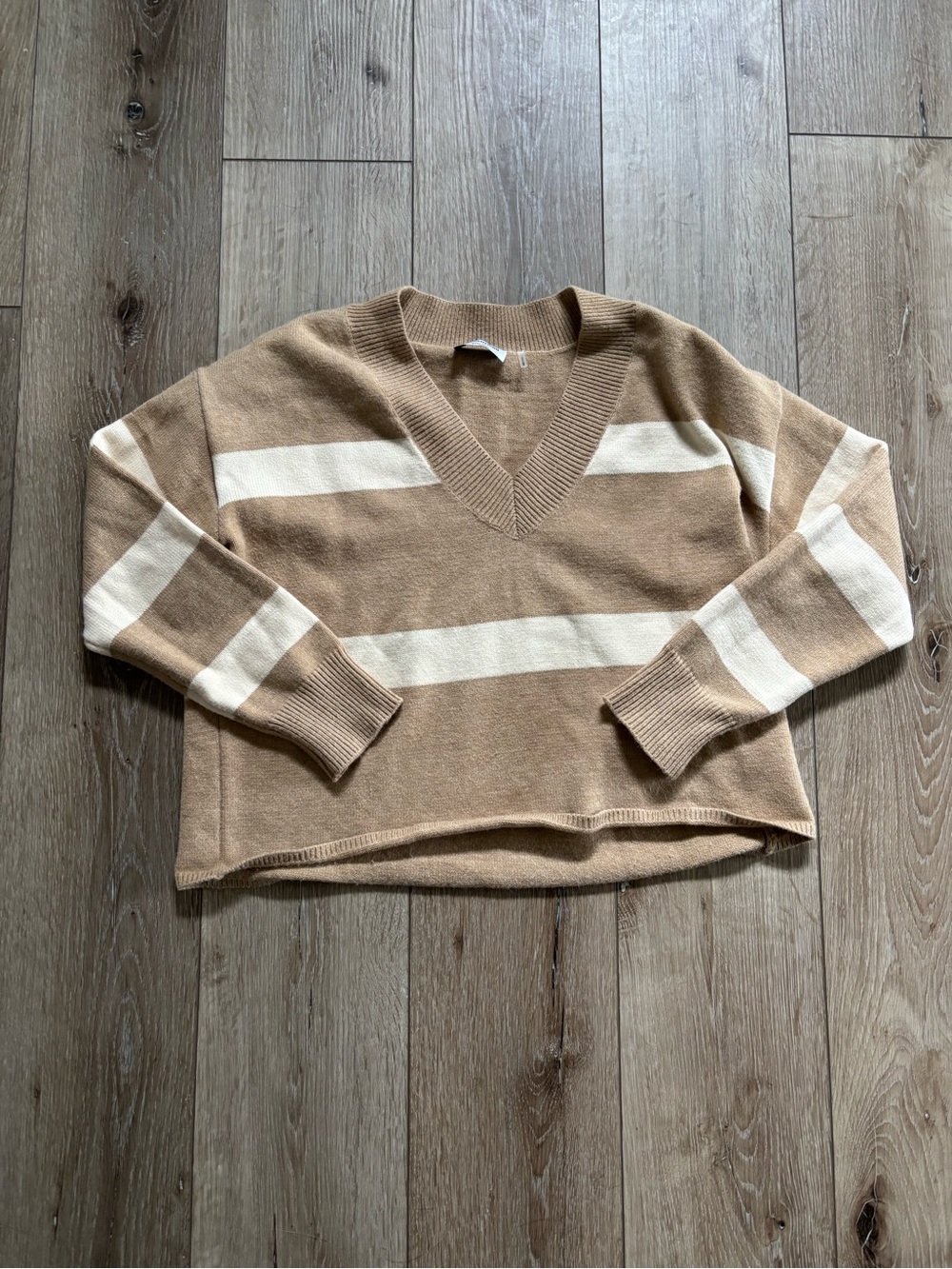 LNA Morjana sweater in camel stripe